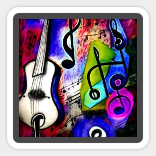 Abstract Image Of Musical Symbols Sticker